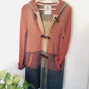 Anthropologie Toggled Hooded Sweater Robe